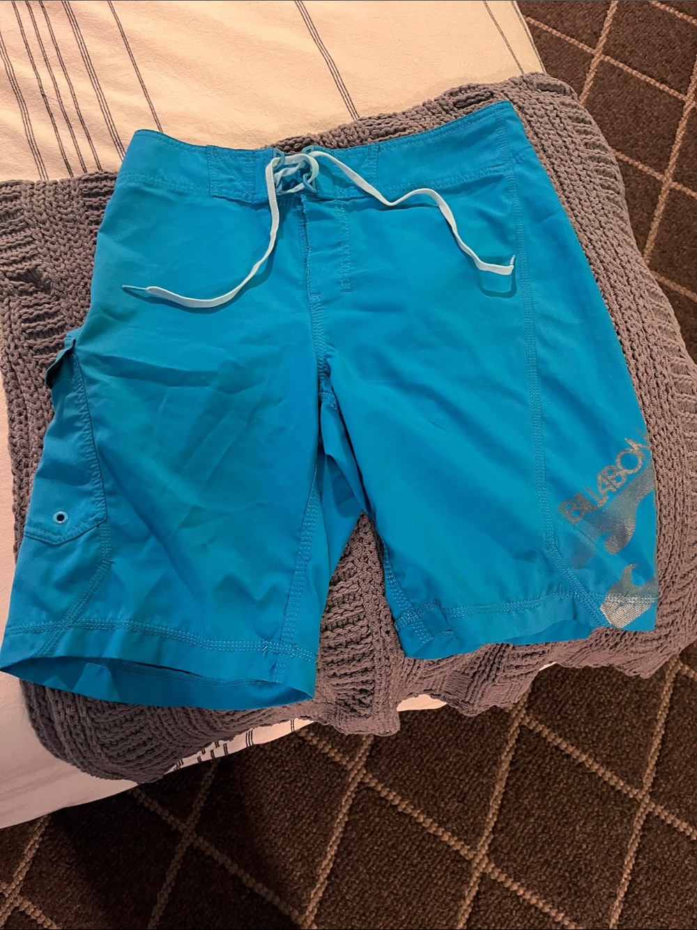Billabong Men’s Turquoise Drawstring Board Shorts (28)